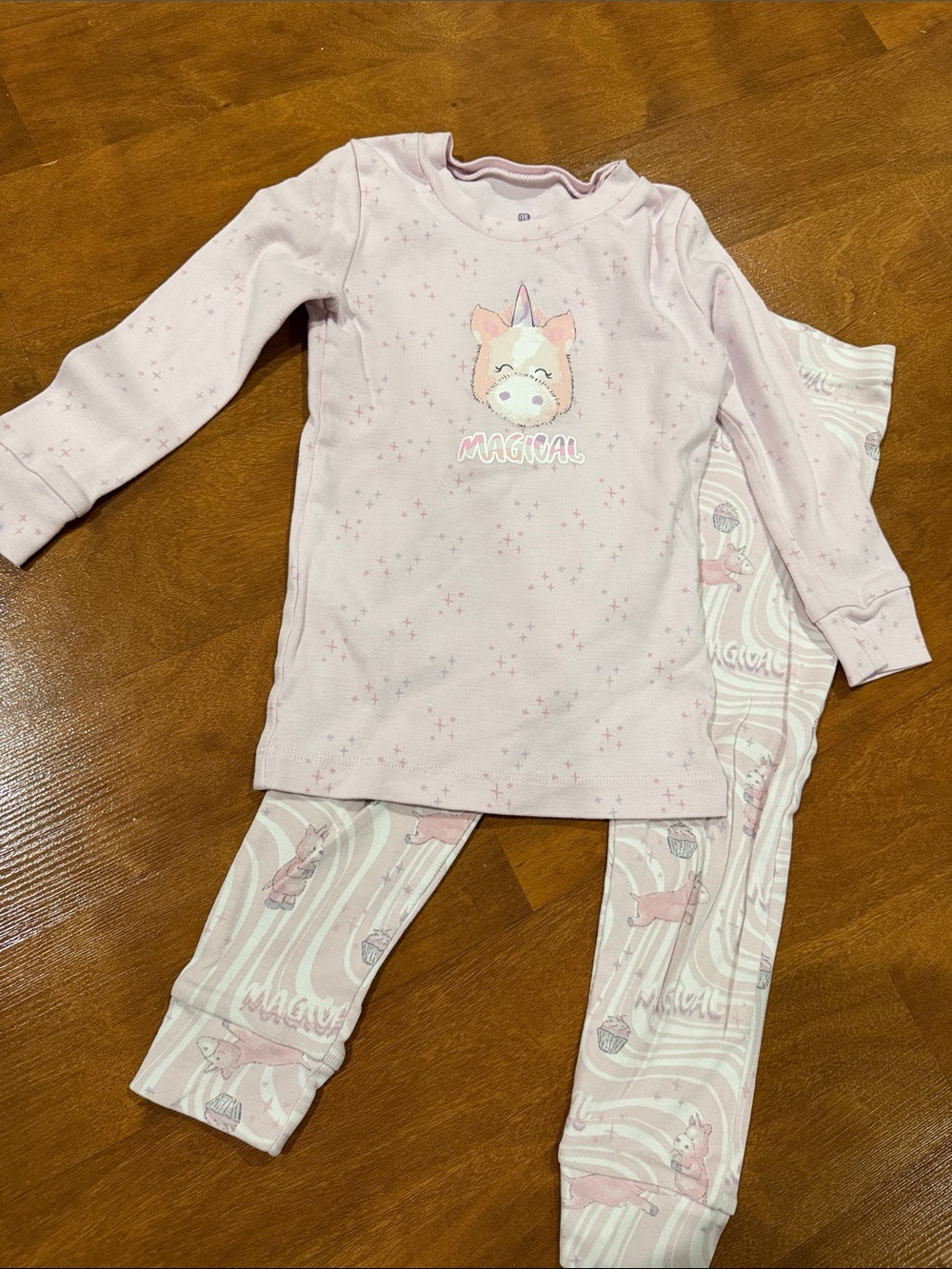 Girls' Pink Unicorn 'Magical' Pajama Set